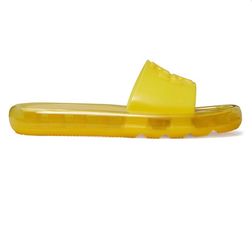 Tory Burch Clear Bubble Jelly Flat Sandals (color is Citrus)